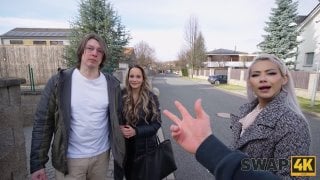 Swap4k blonde woman with slim body