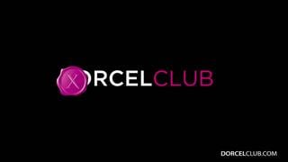 Busty blonde woman in intense group scene at dorcel club