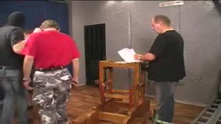 Порка розгой по жопе и яйцам