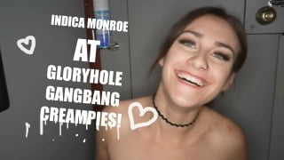 Gloryhole gangbang creampies c индикой монро