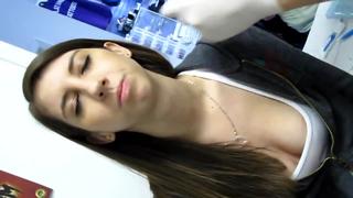 The Girl Lit Her Breasts During The Piercing 