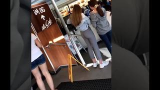 Tight pants teen showing off ass – sexy candid girls