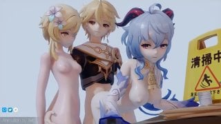 Aether Ganyu And Lumine ( Akt )[genshin Impact]