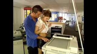 Sex in the office fucks the office manager next to the copier 