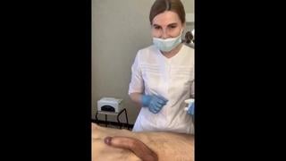 Cumshot on Russian depilation with conversations Orgasm 