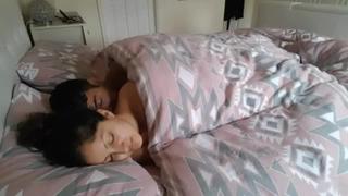 Sleeping teen sister woken up molested kissed fingered licked